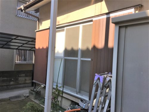 サッシ窓の取替工事 ／ YKKap シャッター（雨戸）付掃き出し引違